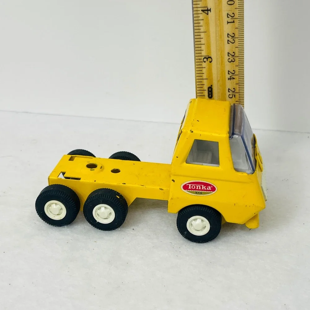 Vintage Tonka USA Pressed Steel Semi Truck Cab Yellow Diecast Toy 4.75 Inch